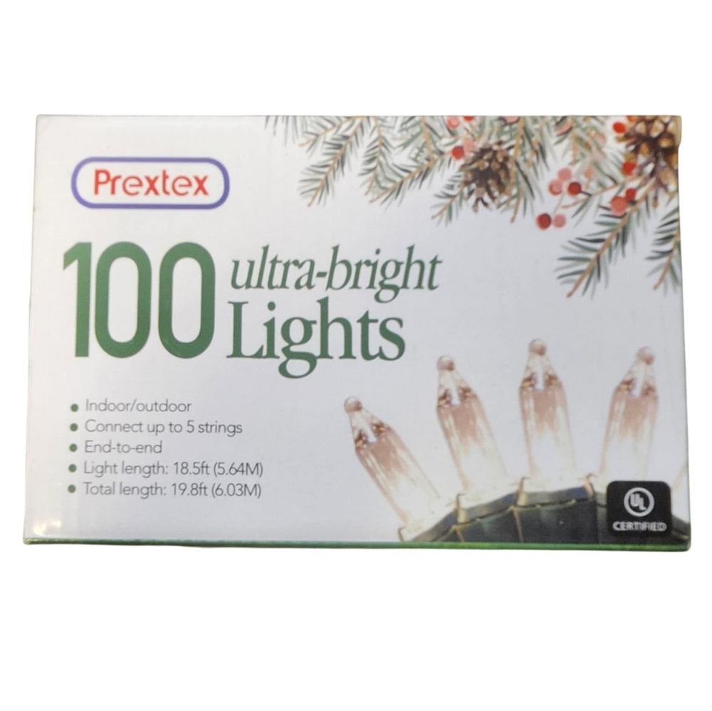 Prextex Indoor Or Outdoor 100ct String Lights, Ultra Bright